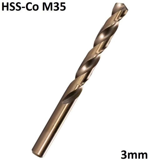 Kobaltový vrták HSS-Co M35 na vŕtanie do kovu 3 mm