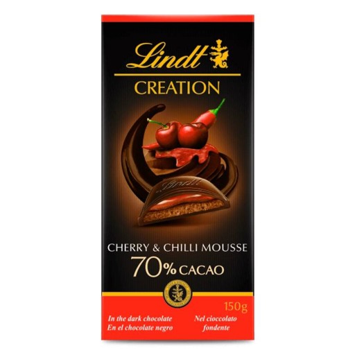Lindt Creation Cherry Chilli tmavá čokoláda s čerešňou a chilli penou 150g