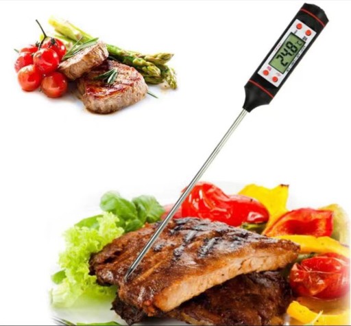 KUCHYŇSKÝ DIGITÁLNY ČEPOVÝ TEPLOMER S POTRAVINOU SONDY NA GRILOVANÉ MÄSO