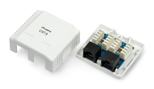 Lanberg OU6-0002-W RJ-45 zásuvka na povrch; UTP; biela farba