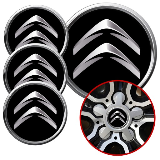 4 Emblémy Krytky ráfikov Kryty kolies Kolesá CITROEN SET TOP 60 mm