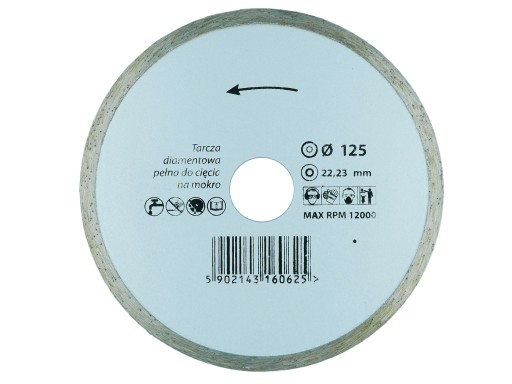 DIAMANTOVÝ ŠTÍT. MOKRÝ 125x22,23 mm - 453160625