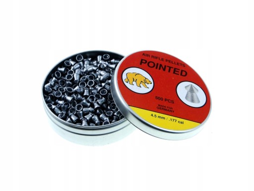Guľôčky do vzduchovej pištole špicaté, hladký hrot, 0,57 g, kal 4,5 mm, 500 sekúnd