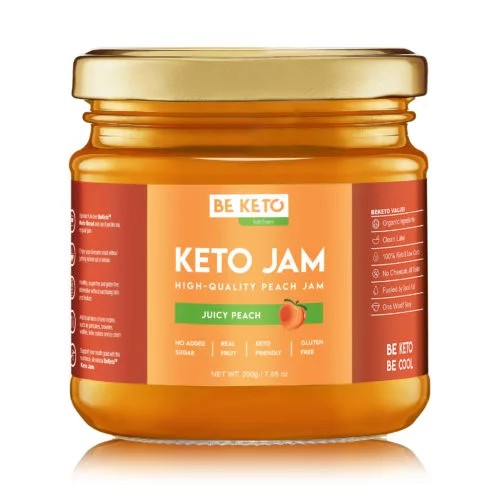 BeKeto Šťavnatý broskyňový džem Keto 200g BEZ CUKRU