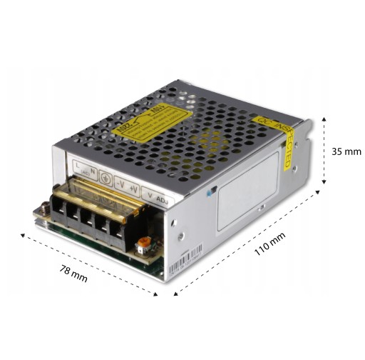 5A montážny zdroj pre 12V 60W IP20 LED pásy
