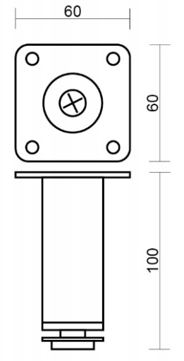 Nábytková noha okrúhla 100mm chróm x4