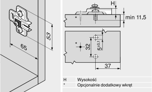 Nábytkový záves na chladničku 95 Chladnička Blum Modul 91K9550