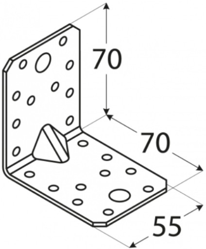 TESÁRSKY UHLOVÝ KLOB 70X70X55x2,5 KP4