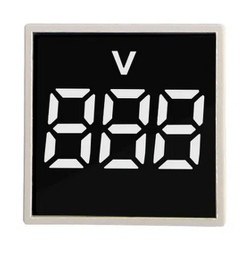 VOLTMETER 20-500VAC Štvorcový 29X29MM SKRUTKA PANELU BIELA