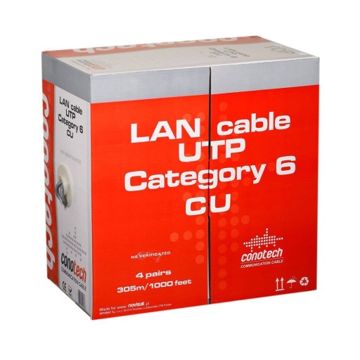 SIEŤOVÝ KÁBEL U/UTP CAT.6 MEDENÝ 1 MB INTERNETOVÝ KÁBEL NA METER