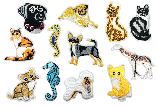 TERMO náplasti ANIMALS, nažehľovačky, SET 12 ks