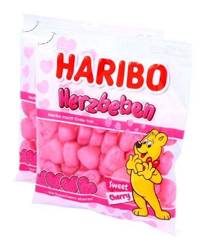 HARIBO ovocné marshmallows čerešňové srdce 160g DE