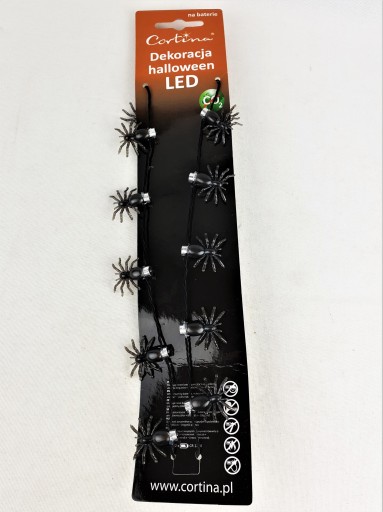 SPIDER LED HALLOWEENOVÁ DEKORÁCIA SVIETIACI NÁHRDELNÍK SPIDER OZDOBA