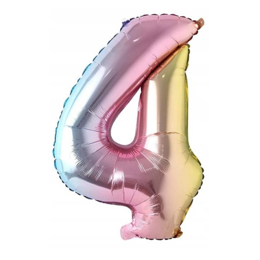 ČÍSLO 4 BALÓN XXL FAREBNÉ NARODENINOVÉ HELUM