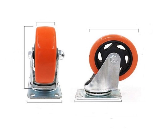 Otočné kolieska na PVC vozík 100mm, samonastavovacie