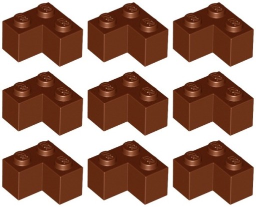 LEGO 2357 CORNER 2x2 hnedá NOVINKA (10g) 9 ks.