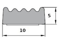 Čierne samolepiace tesnenie typu E 10x5mm