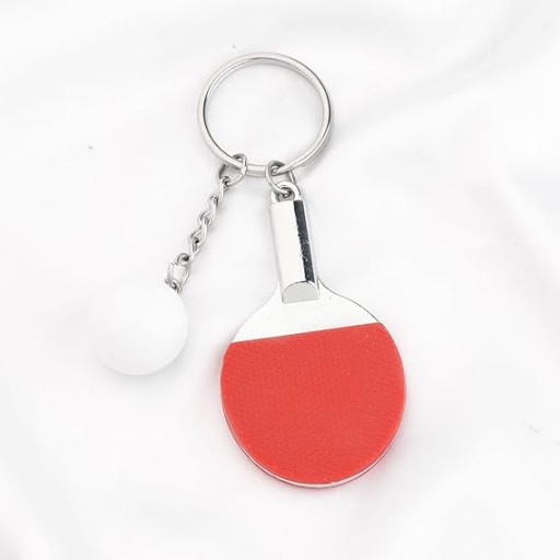 ČERVENÝ STOLNÝ TENIS ŠPORTOVÝ KEYRING - PINGPONGOVÁ RAKETA - pádlo