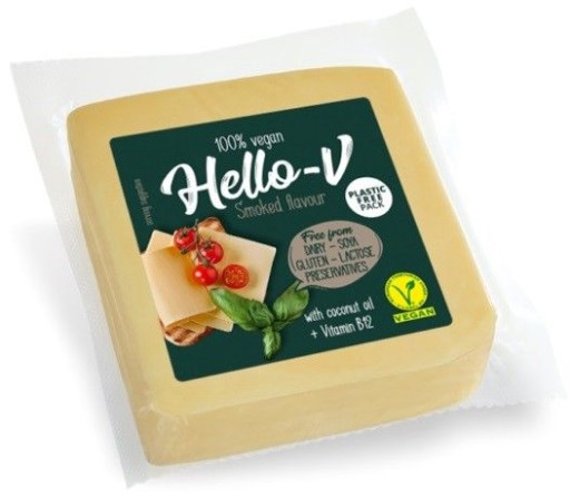 Rastlinná alternatíva k údenému syru - 200 g kocka HELLO-V