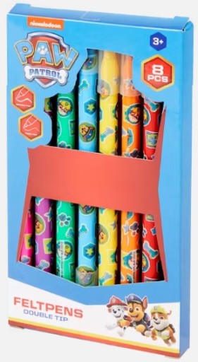 Fixky, fixky, obojstranné fixky, sada Paw Patrol, Paw Patrol, 8 kusov