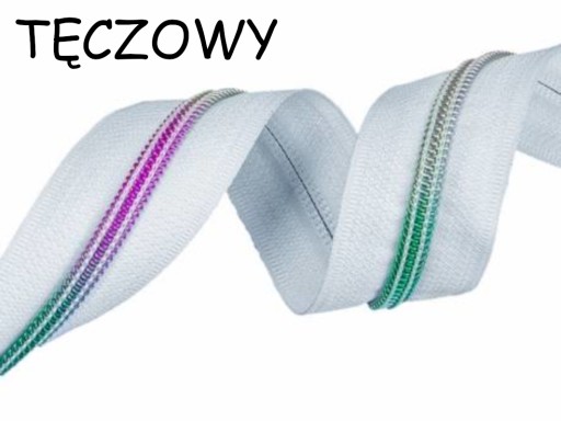 LuxTextil Zipsová páska 5mm ŠPIRÁLOVÝ Zips Zips PO METROCH 1m RAINBOW BY