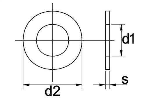 125A10RVS Podložka M10x21x2 mm A2 DIN 125a Kramp