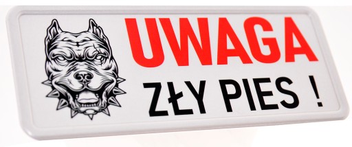Nápis POZOR ZLÝ DOG, HLINÍKOVÝ nápis