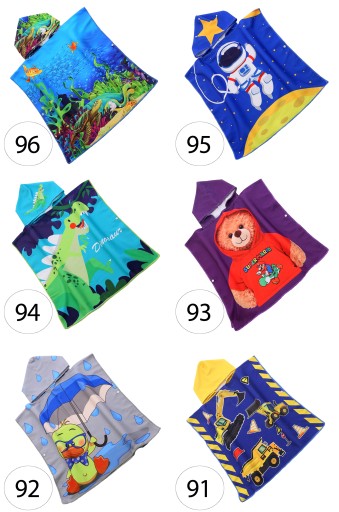 PLÁŽOVÝ OTERÁK S KAPUČOU 60x120 RÝCHLOSUŠENIE BAZÉNOVÉ VZORY PONČO