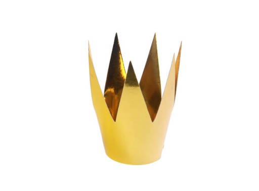 Zlaté papierové korunky pre princeznú 5 cm, 3 ks.
