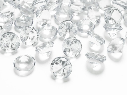 DIAMANTOVÉ KONFETY NA STOL, transparentné kryštály, 20 mm, 10 ks