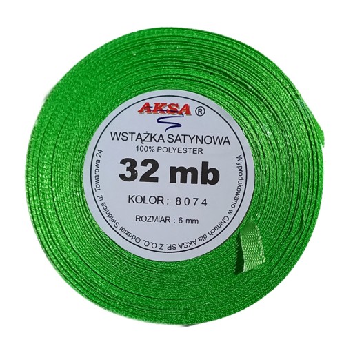 Saténová stuha 6mm ŽLTÁ 8012 32mb