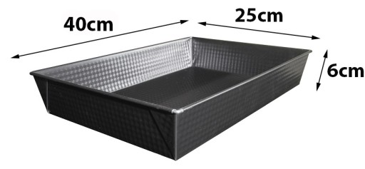 Plech na pečenie tort Obdĺžniková forma 40 cm Plech s nepriľnavým povrchom