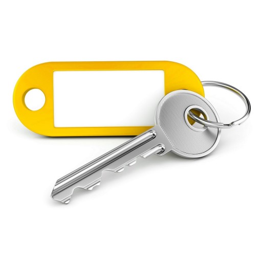 Identifikátory D.RECT KEY PRENDANT YELLOW 10 ks