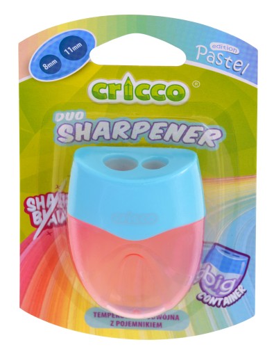Brúska s nádobou, dvojitý hoblík, OVÁL, CRICCO pastel