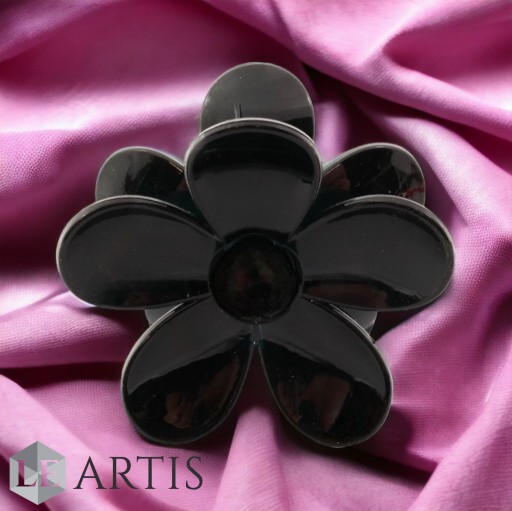 Spona do vlasov Black flower Spona