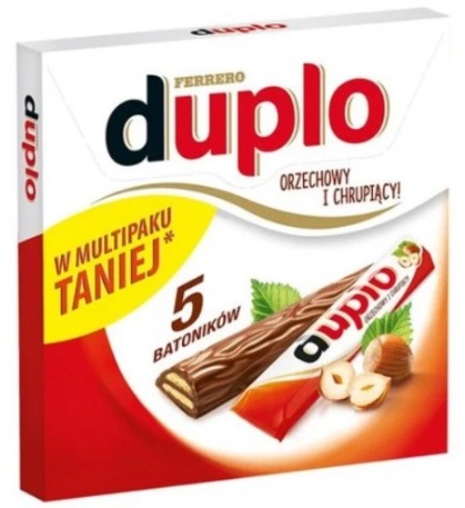 1x 91g DUPLO vafle s orechovou náplňou 5-bal