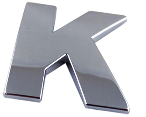 ZNAK PÍSMENO CHROMOVÉ PÍSMENO K K VEĽKÉ 5,6CM W6H10