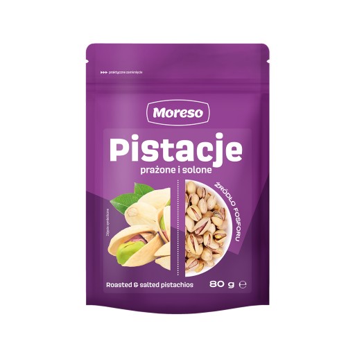 Pražené slané pistácie 80g Moreso