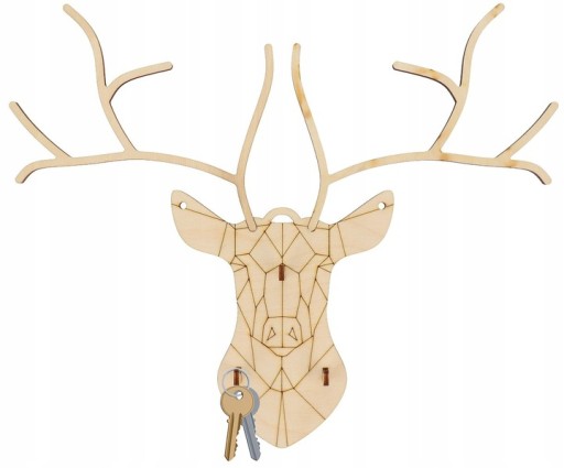 Drevený vešiak na kľúče na stenu DEER