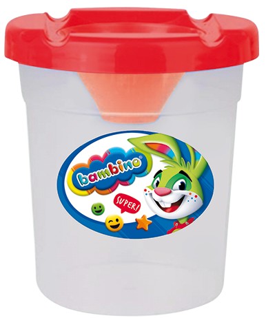 STRIEBORNÝ HRNČEK NA VODU NA MAĽOVANIE BAMBINO FARBU