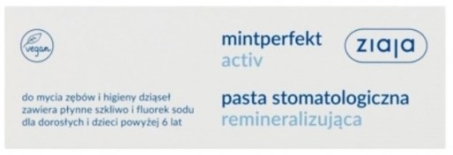 Remineralizačná pasta Ziaja Mintperfekt activ