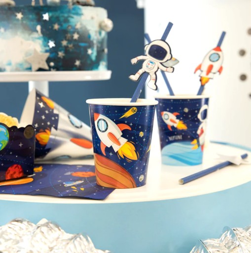Papierové poháre COSMOS Stars Planets Galaxy Birthday 220ml 8 ks.