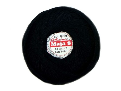 Cordonek MAJA 8 Ariadna 0099 čierna 50g 340m