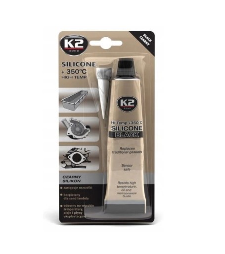 K2 ČIERNY SILIKÓN +350°C 85 g VYSOKÁ TEP