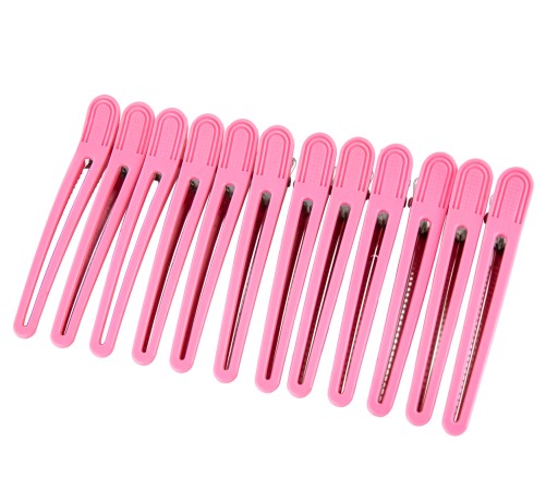 Spony Spony Kadernícke Spony 12 kusov 10cm RUŽOVÁ SILNÁ