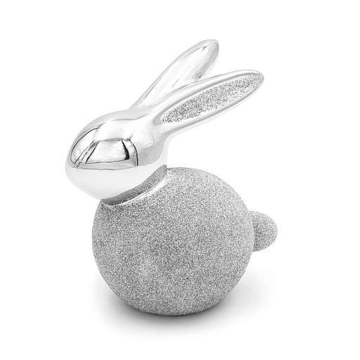 VEĽKONOČNÝ ZAJAČIK PORUCHA STRIEBORNÁ GLAMOUR Figúrka 10cm