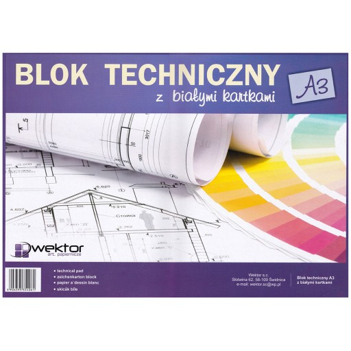 Technická podložka, A3, 140 g/m2, 10 listov, biela