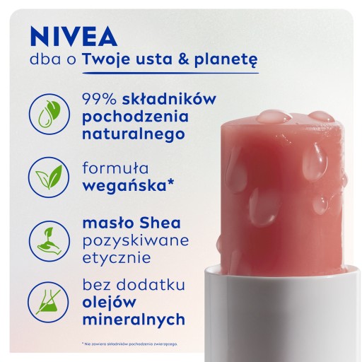 NIVEA Hyaluron Moisture Plus Sheer Rose Balzam na pery 4,8 g