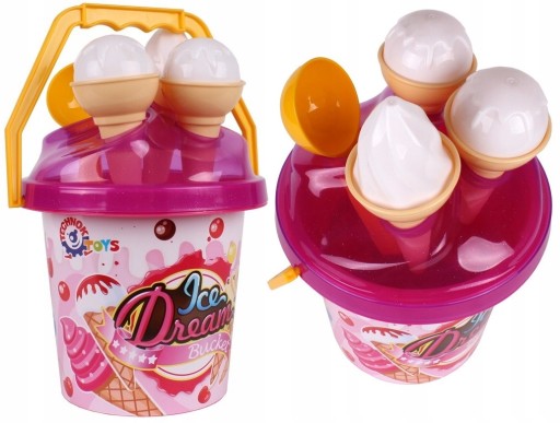 Sada pieskoviska ICE CREAM Forms Vedro piesku