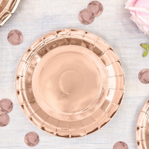 ROSE GOLD TANIERE ROSE GOLD, papierové taniere, jednorazové
